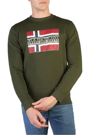 Napapijri Sweatshirts, male, , Size: S Solid Colour Cotton Blend Sweatshirt with Round Neckline