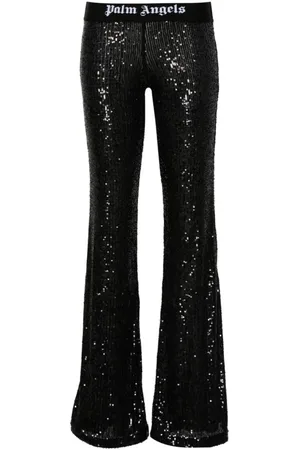 Palm Angels Wide Trousers, female, , Size: XS Sequin Flared Trousers