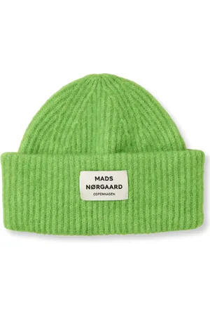 Mads Norgaard Beanies, female, , Size: ONE SIZE Bright Lime Knitted Hat