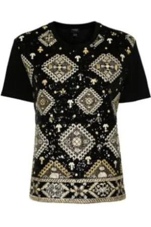 Giambattista Valli T-Shirts, female, , Size: S Sequin Diamond Pattern T-Shirt