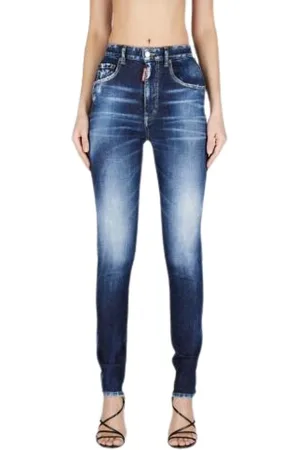 Dsquared2 Skinny Jeans, female, , Size: XS Dark Clean Wash High Waist Twiggy Jeans