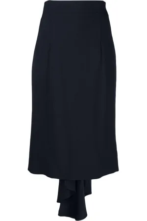 Moschino Midi Skirts, female, , Size: XS Midnight Pleated Asymmetric Midi Skirt