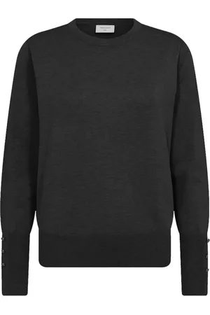 Freequent Round-neck Knitwear, female, , Size: XL Knit Sweater with Button Details