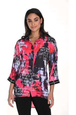 Frank Lyman Shirts, female, , Size: S Pink Blouse with ¾ Sleeves and Shirt Collar