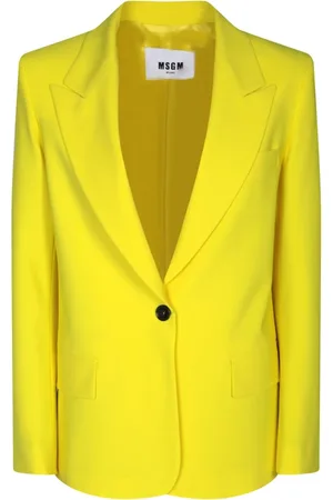 Msgm Blazers, female, , Size: 2XS Single-breasted Wool Jacket with Notched Lapels