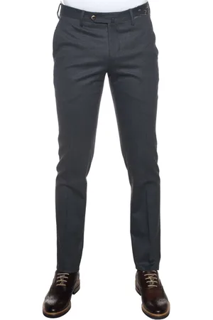 PT01 Slim-fit Trousers, male, , Size: 3XL Slim Fit Flannel Trousers with Tailoring Vent