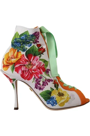 Dolce & Gabbana Heeled Boots, female, , Size: 7 1/2 US Multicolor Floral Print Heeled Boots