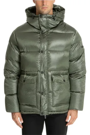 EA7 Winter Jackets, male, , Size: M Snap-Zip Plain Logo Pockets Down Jacket