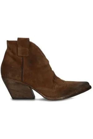 Elena Iachi Cowboy Boots, female, , Size: 10 US Vintage Cognac Suede Cowboy Boots