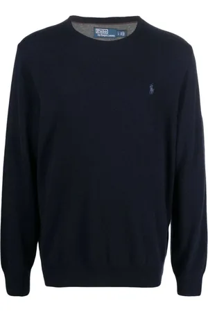 Ralph Lauren Round-neck Knitwear, male, , Size: 2XL Hunter Navy Pullover Sweater