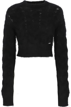 Dsquared2 Round-neck Knitwear, female, , Size: S Mohair Cropped Sweater