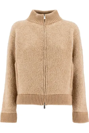 FEDELI Faux Fur & Shearling Jackets, female, , Size: S Camel Teddy Bomber Jacket