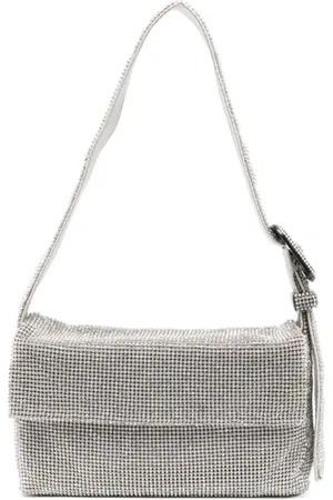 BENEDETTA BRUZZICHES Shoulder Bags, female, , Size: ONE SIZE Crystal On Silver Mesh Shoulder Bag