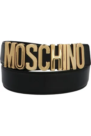 Moschino Belts, male, , Size: L Golden Metal Logo Belt