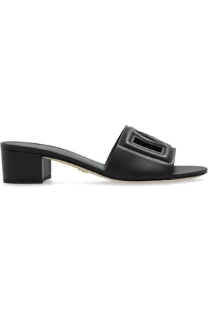 Dolce & Gabbana Heeled Mules, female, , Size: 6 US Leather heeled slides
