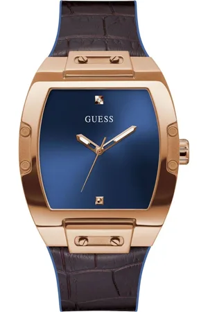 Guess Watches, male, , Size: ONE SIZE Minimalist Style Leather Bracelet Watch