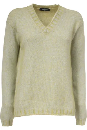 Gran Sasso V-neck Knitwear, female, , Size: S Cashmere Blend Sweater