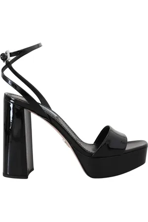 Prada High Heel Sandals, female, , Size: 5 US Patent Ankle Strap Heels