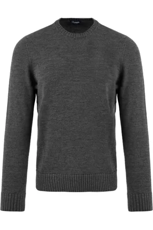 DRUMOHR Round-neck Knitwear, male, , Size: L Anthracite Sweaters for Men
