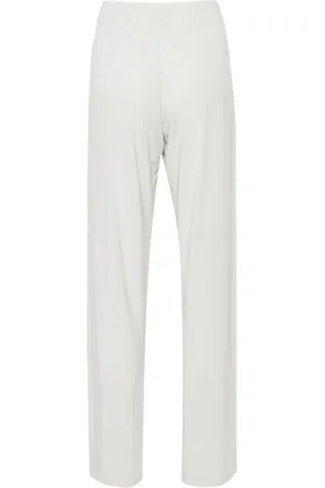 LE TRICOT PERUGIA Straight Trousers, female, , Size: L Jersey Straight Trousers Grey Elasticated Waistband