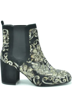 Stuart Weitzman Ankle Boots, female, , Size: 7 1/2 US Stylish Dark Blue Ankle Boots with 3D Print