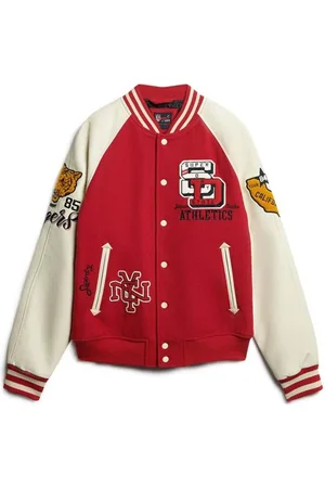 Superdry Bomber Jackets, male, , Size: XL Classic American College Varsity Patched Jacket