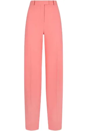 The Attico Straight Trousers, female, , Size: 2XS Jagger High-Waisted Salmon Viscose Trousers