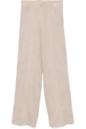 D.EXTERIOR Wide Trousers, female, , Size: S Taupe Corduroy Wide Leg Trousers
