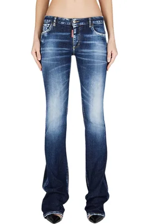 Dsquared2 Straight Jeans, female, , Size: M Flare Twiggy Dark Wash Jeans