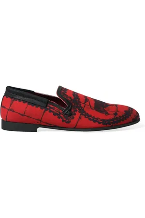 Dolce & Gabbana Loafers, male, , Size: 7 1/2 US Red Black Torero Loafers Shoes