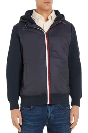 Tommy Hilfiger Rain Jackets, male, , Size: XL Hooded Bi-Material Gilet