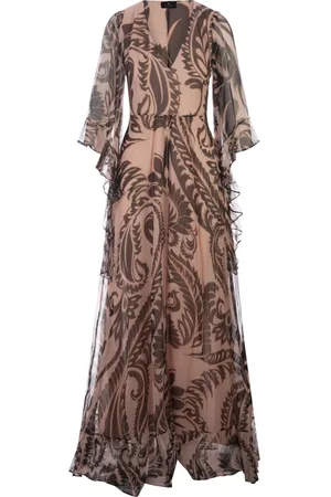 Etro Party Dresses, female, , Size: M Pink Silk Chiffon Maxi Dress