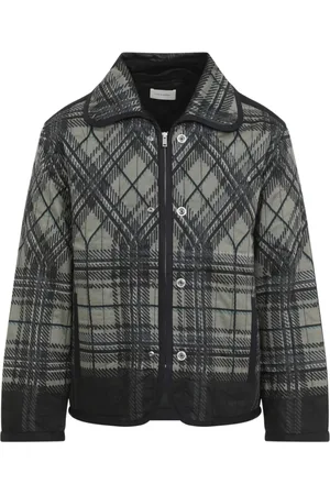 CRAIG GREEN Light Jackets, male, , Size: M Black Quilted Plaid Fade Jacket