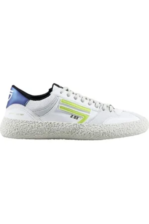 Puraai Sneakers, male, , Size: 7 US Vintage Style White Vegan Sneakers with Lime Logo