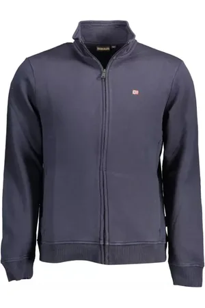 Napapijri Zip-throughs, male, , Size: S Cotton Sweater with Embroidery and Zip