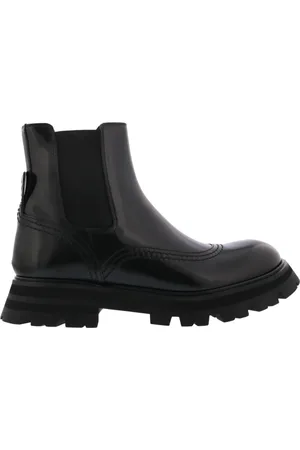 Alexander McQueen Chelsea Boots, female, , Size: 8 US Leather Boot with Rubber Sole