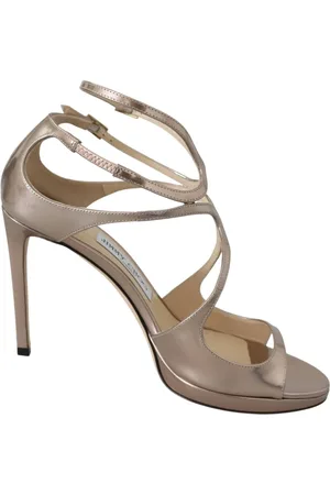 Jimmy Choo High Heel Sandals, female, , Size: 11 US Pink Leather Sandals with Strap Closure