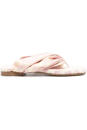 Burberry Flip Flops, female, , Size: 11 US White Sandals with Check Print Strap