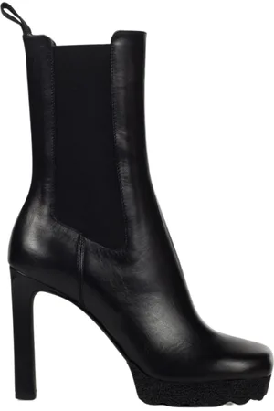 OFF-WHITE Heeled Boots, female, , Size: 6 US Sponge High Leather Boot