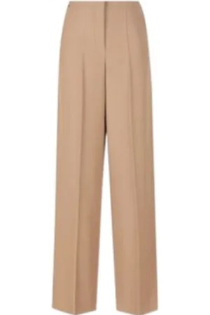 Fendi Straight Trousers, female, , Size: S High Waist Wool Pants
