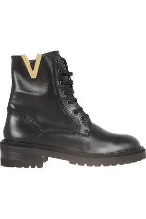 Via Roma Lace-up Boots, female, , Size: 11 US Calfskin Amphibious Boot with Studs