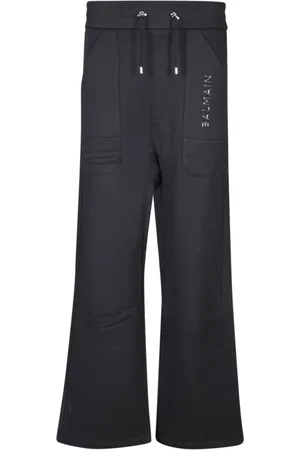 Balmain Wide Trousers, male, , Size: L Laminated Jogger Trousers