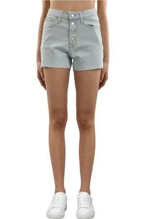 Calvin Klein Short Shorts, female, , Size: W27 Denim High-Waisted Shorts with Distressed Effect