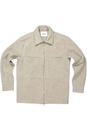 NN.07 Light Jackets, male, , Size: S Soft Merino Wool Zippered Jacket