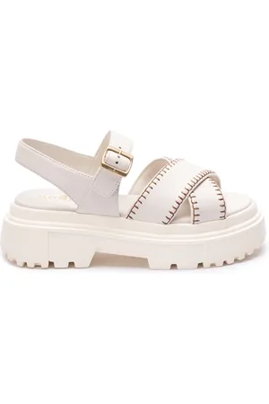 Hogan Flat Sandals, female, , Size: 9 US Yogurt Sandals