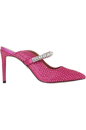 Kurt Geiger Heeled Mules, female, , Size: 10 US Crystal Fuchsia Slip-On Sandals