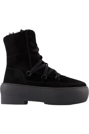 Gia Borghini Winter Boots, female, , Size: 10 US Chunky Sole Lace-Up Boots in Leather
