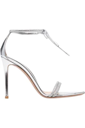 Gianvito Rossi High Heel Sandals, female, , Size: 9 US Crystal Embellished Silver Sandals