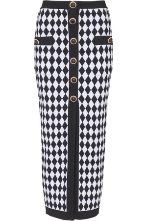 Balmain Midi Skirts, female, , Size: S Diamond jacquard midi skirt
