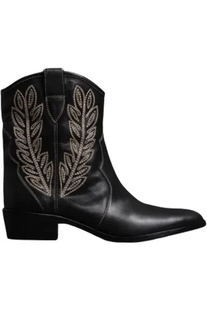 Twin-Set Cowboy Boots, female, , Size: 8 US Leather Embroidered Cowboy Boots